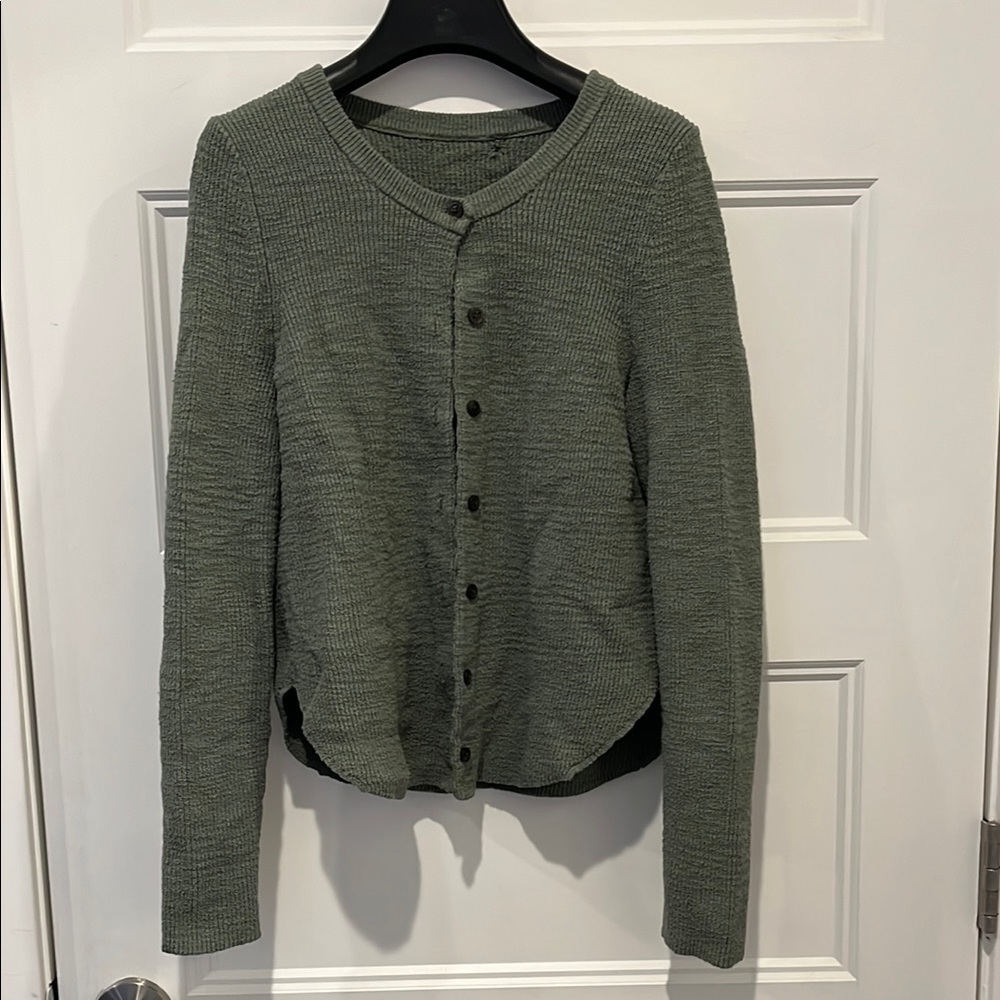 Green Button-Up Cardigan